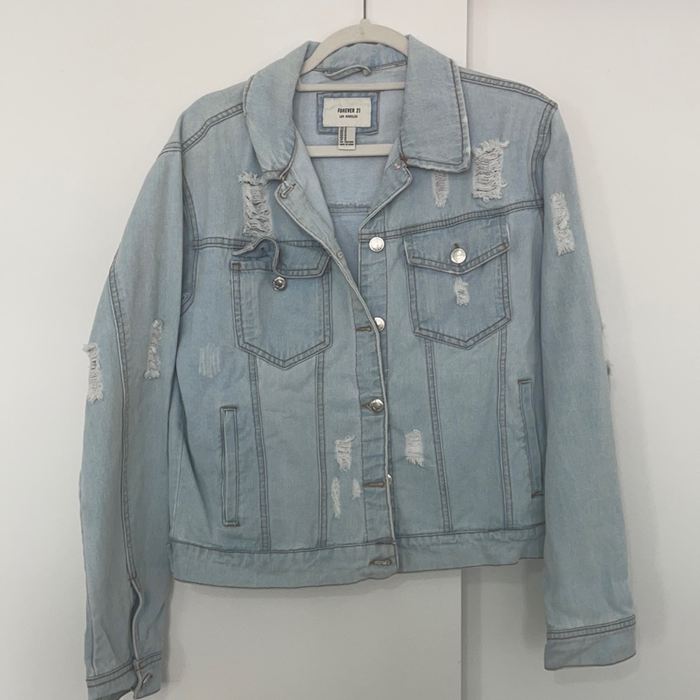 Forever 21 Distressed Jean Jacket